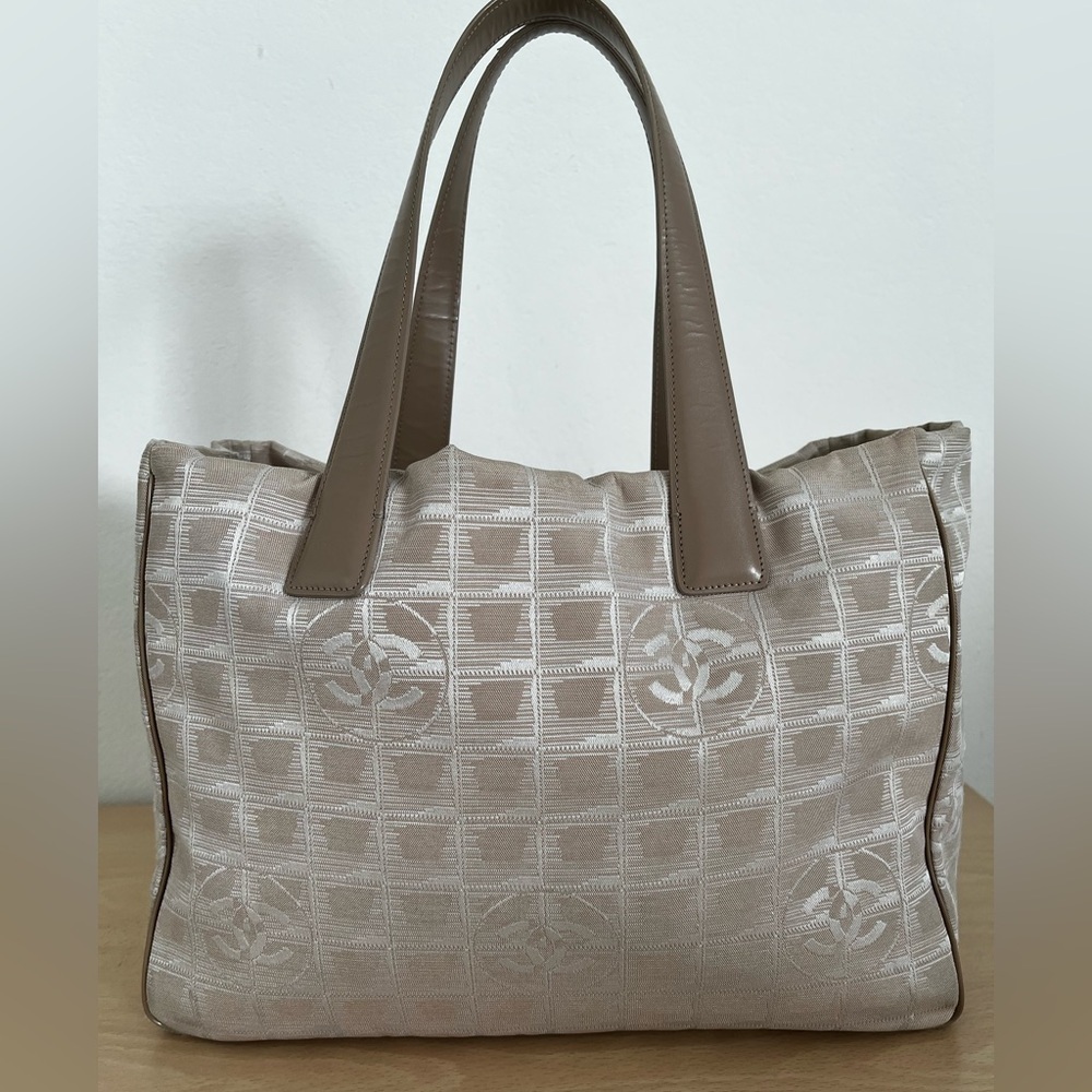 Chanel Jacquard Canvas Travel Line Tote Beige Late 90’s-Early 2000s - Picture 12 of 16